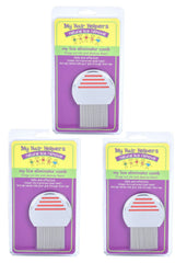 My Hair Helpers stainless steel lice eliminator comb shows precise nit removal.