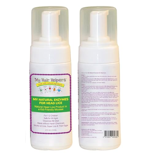 My Hair Helpers Natural Lice Removal mousse application on hair