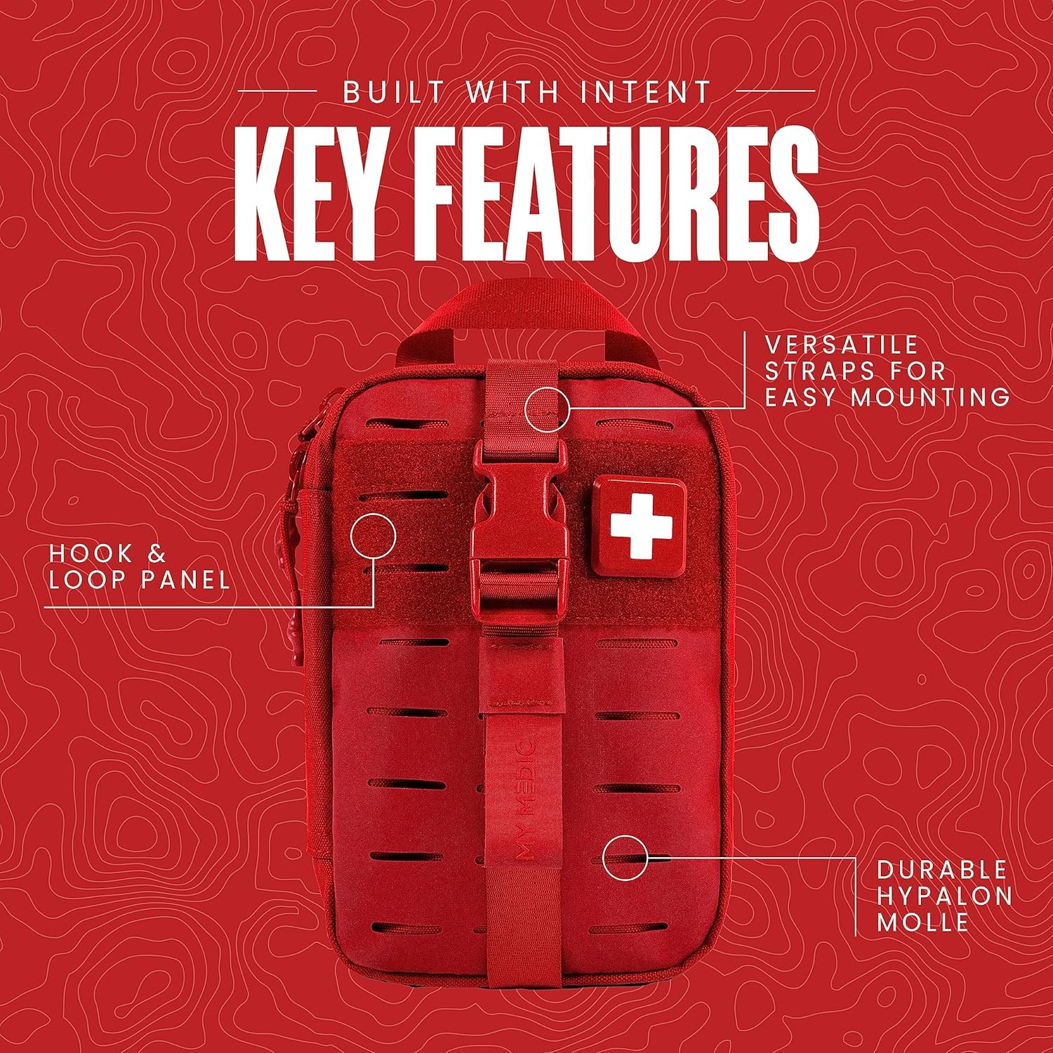 Tourniquet visible inside MyFak Mini Pro Kit for field safety during emergencies.