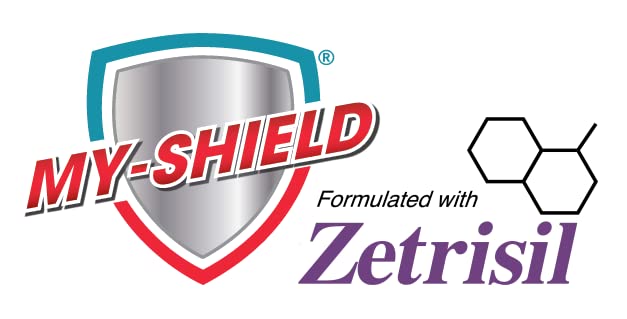 Zetrisil-powered technology visual; long-lasting protection concept.