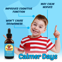 Calm Focus Drops mixed into a drink for easy daily use.