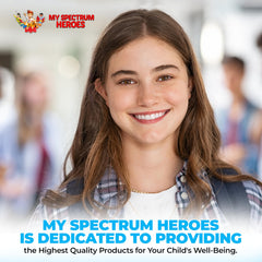 My Spectrum Heroes child taking supplement at home in a safe routine.
