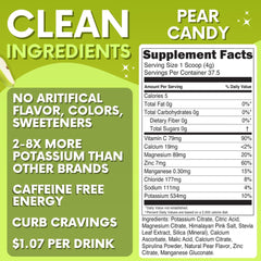 My Adventure to Fit Pear Candy Electrolytes powder scoop ready to mix for refreshing hydration.
