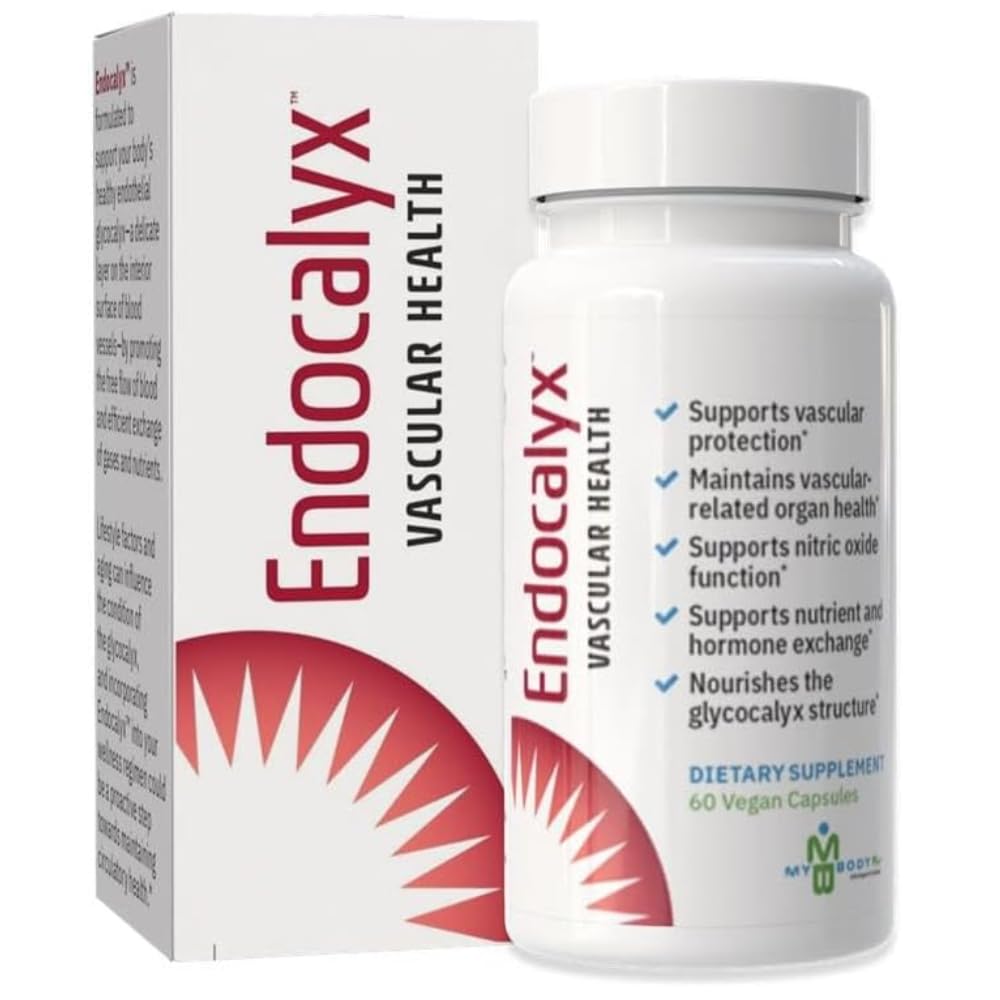 MYBODYRX Endocalyx bottle front for vascular support and daily supplementation.