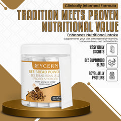 Mycern Bee Bread Powder box with 30 sachets for convenient daily use