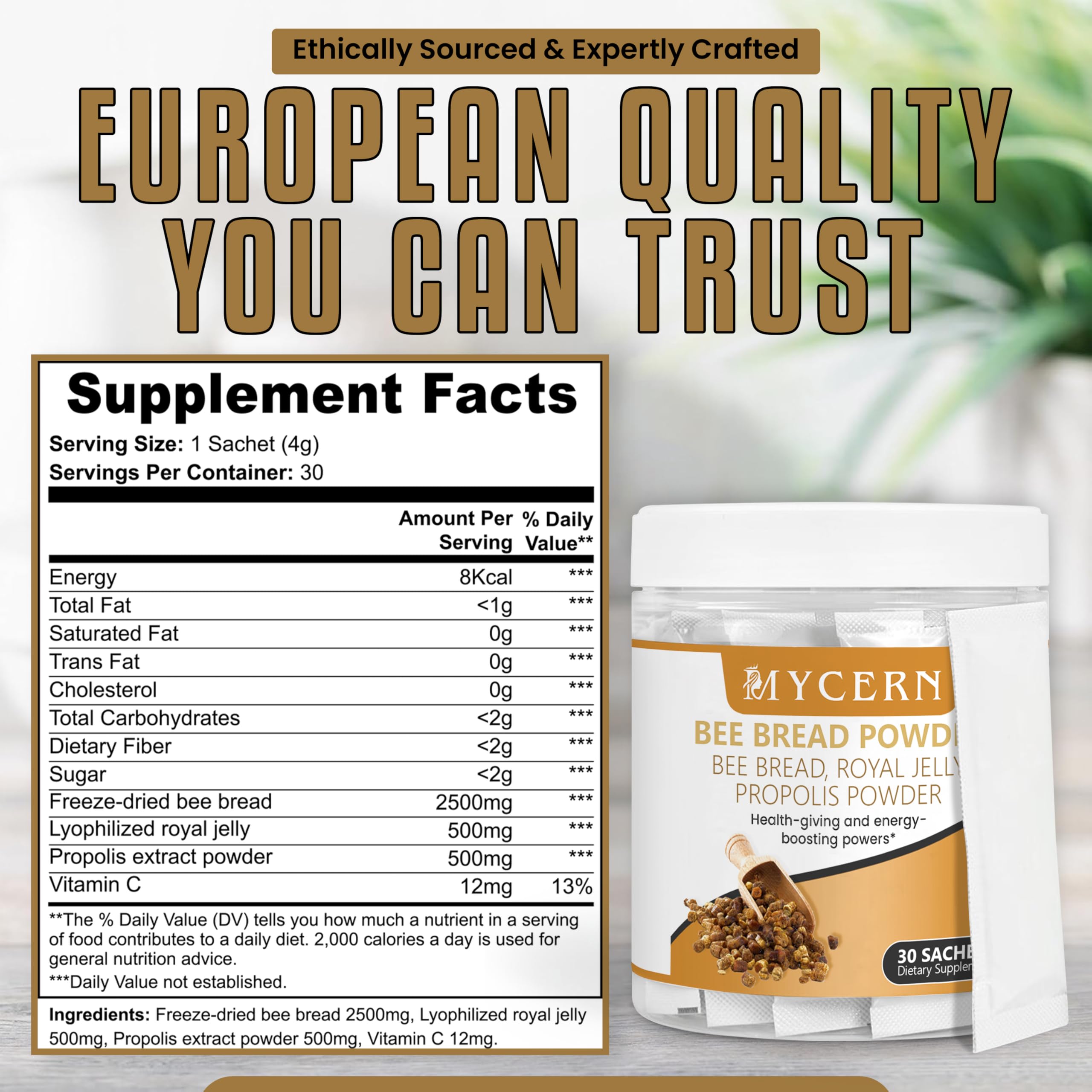 Mycern Bee Bread Powder Latvia freeze-drying process highlights potency