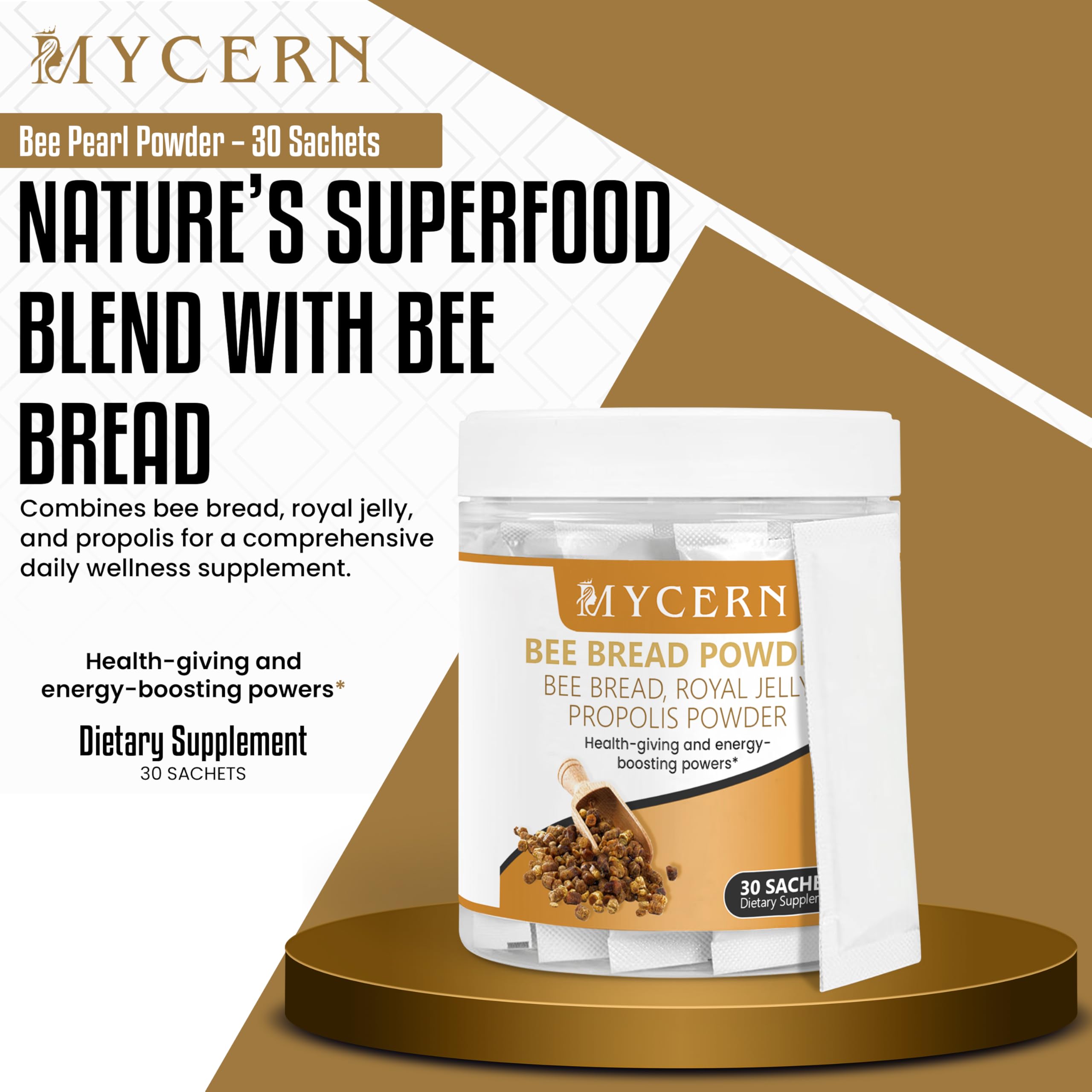 Mycern Bee Bread Powder stirred into yogurt adds nutrition to breakfast