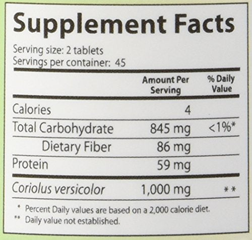 Mycology Research Labs Coriolus Versicolor MRL label close up highlighting vegetarian formula