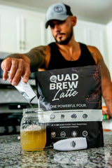 MYCOMedix Quad-Brew Latte morning-routine shot suggests clear thinking and daily use.