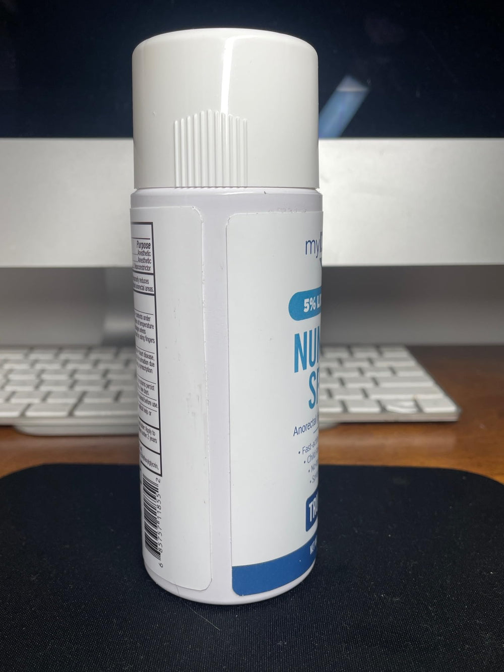 Myderm Three Pack next to a relieved user showing comfort after use.