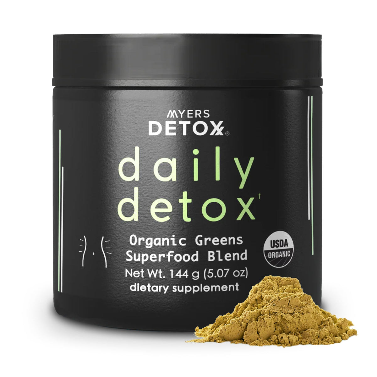 Myers Detox Daily Greens Powder bottle for daily detox support.