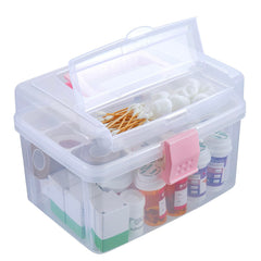 MyGift 10-inch first aid bin with removable tray for organized storage