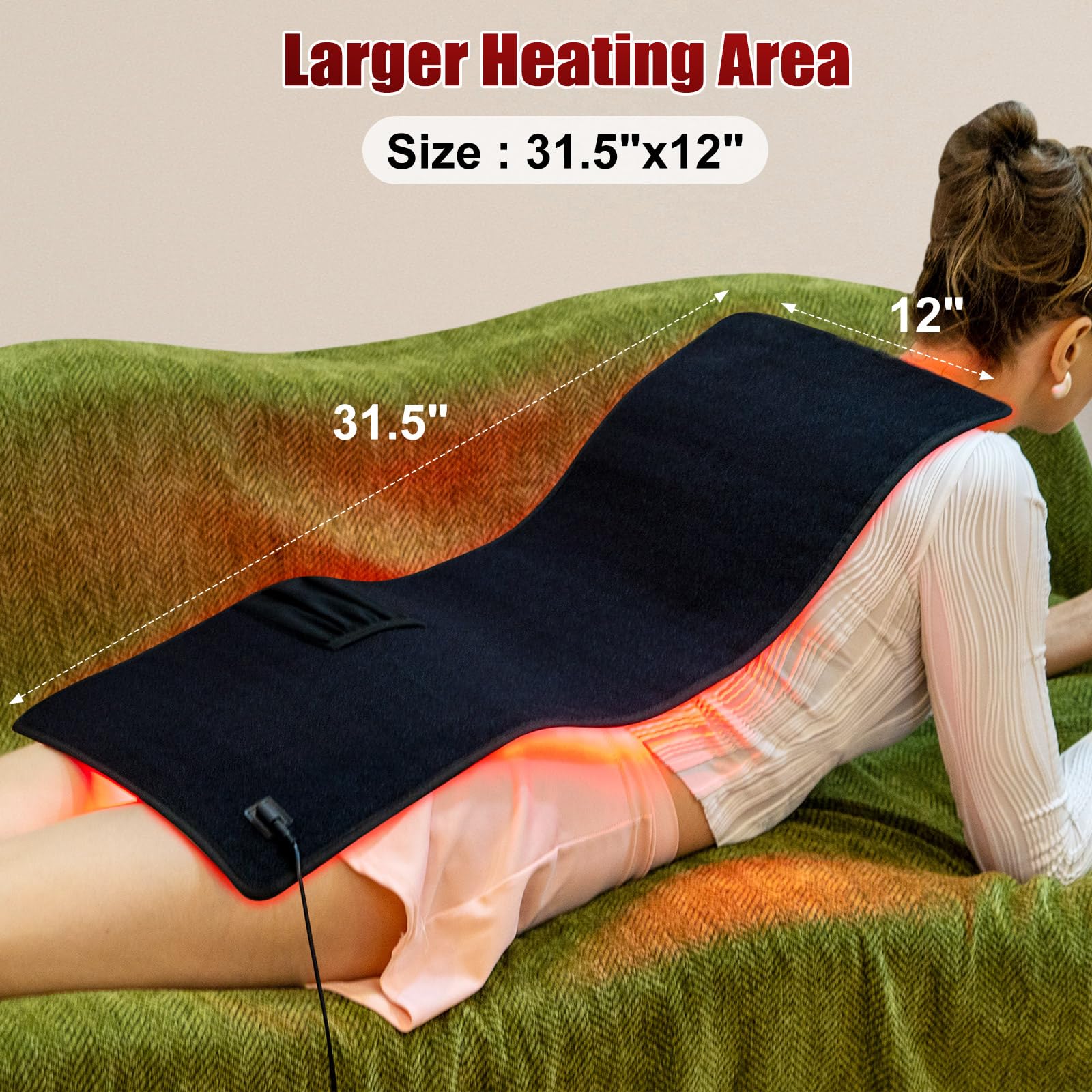 Myipyi belt back view shows even LED distribution for deeper tissue reach.