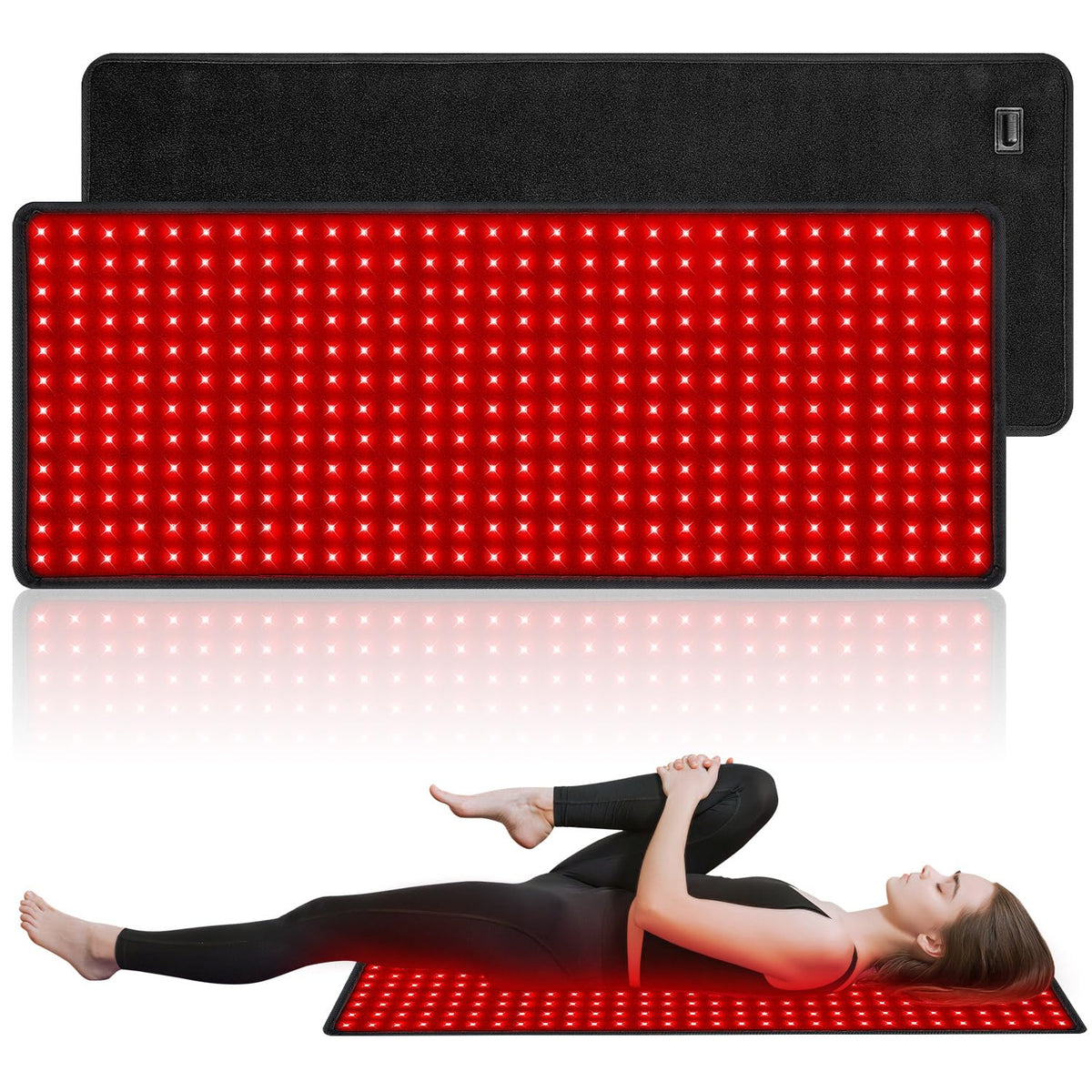Myipyi red light therapy belt front view for full wrap and back relief potential.