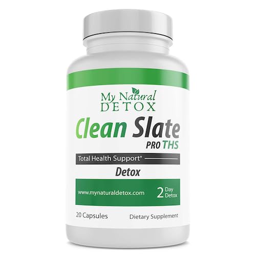 MyNaturalDetox Clean Slate Pro bottle shows herbal detox formula for daily digestive wellness.