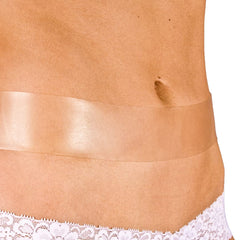 MyNewGel scar tape over a long abdominal scar, providing gentle occlusion and hydration