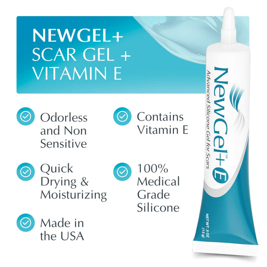 MyNewGel NewGel Plus Scar Gel Vitamin E ingredient highlighted for skin nourishment.