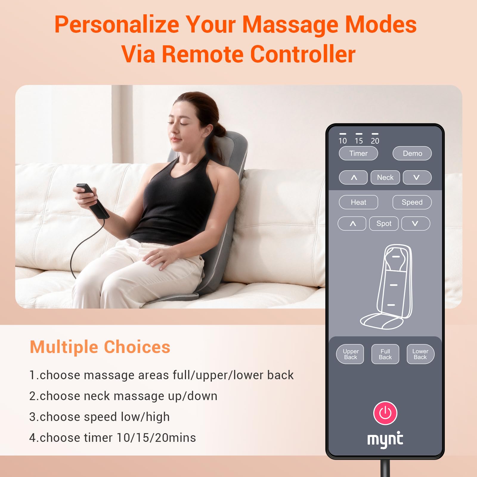 Foldable design of the Mynt massager fits neatly in home office spaces.