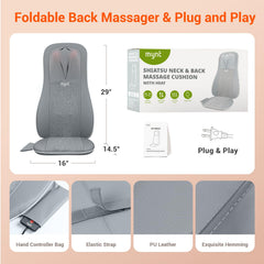 Elastic strap secures the Mynt massager to chairs for stable use.