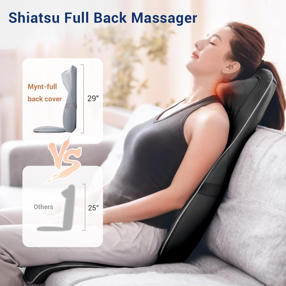 Compact folded Mynt massager for easy storage and quick setup.