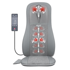 Mynt Shiatsu Neck and Back Massager with Heat shows 3D kneading for deep relaxation.