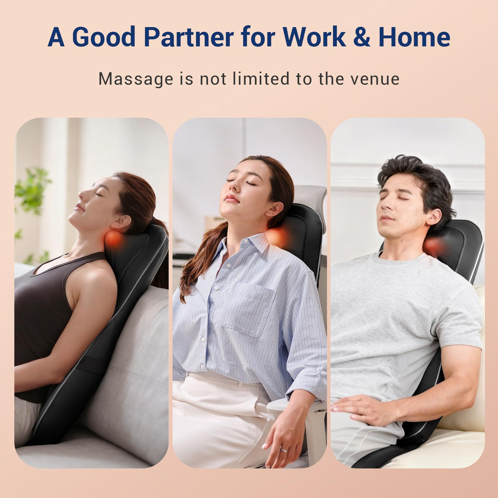 Mynt Shiatsu massager side view demonstrates ergonomic fit for shoulders and neck.