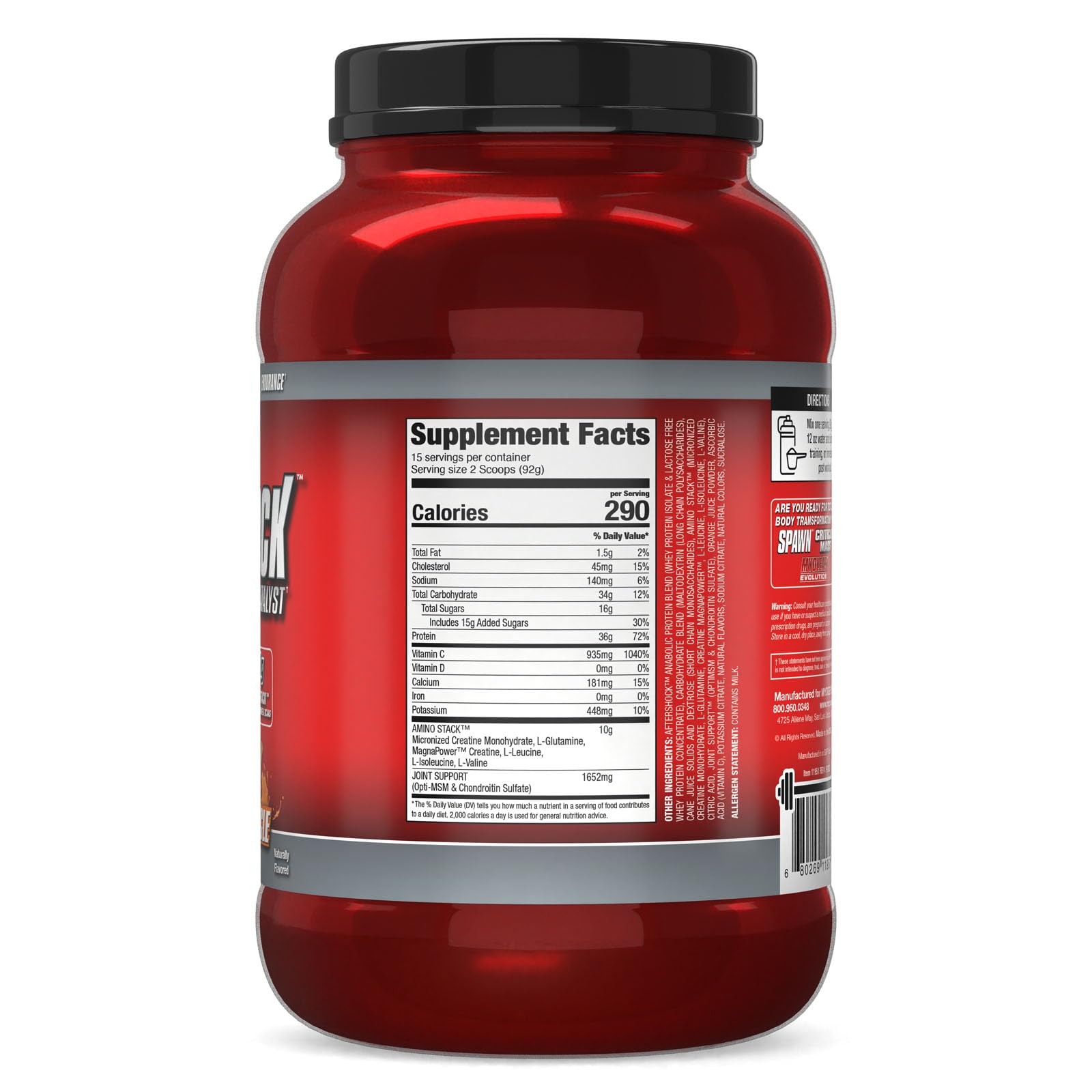Athlete mixing Myogenix Aftershock after training in gym