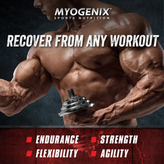 Pouring Myogenix Aftershock into a shaker to fuel glycogen replenishment.