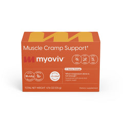 MYOVIV sunny orange packets for convenient daily cramps support on the go.
