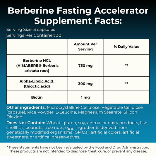 MYOXCIENCE Berberine Fasting Accelerator capsules are compact and easy to take daily