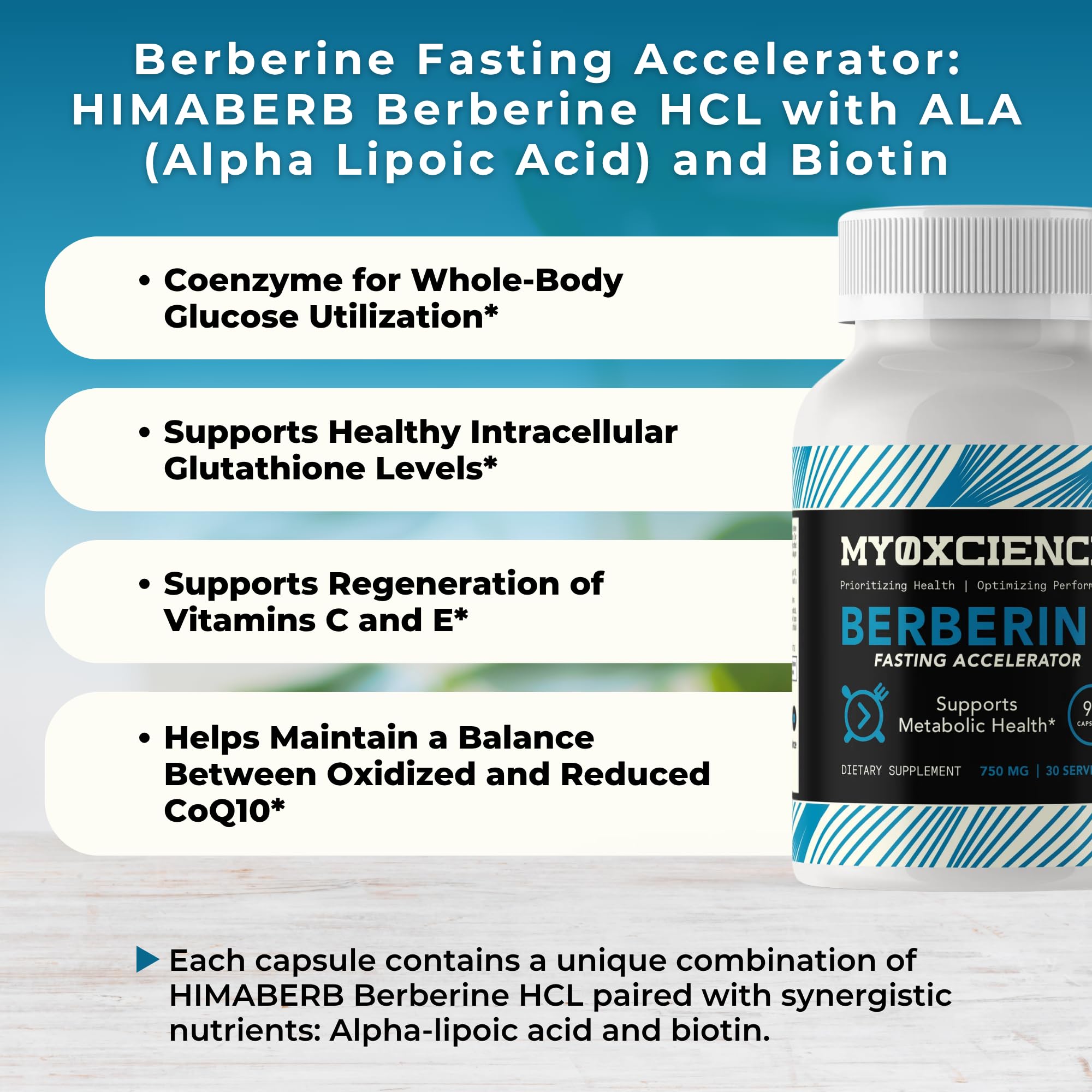 Dosing instructions for MYOXCIENCE Berberine Fasting Accelerator: before last meal