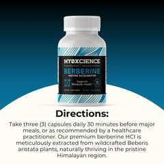 Glossy surface of MYOXCIENCE Berberine Fasting Accelerator packaging conveying purity