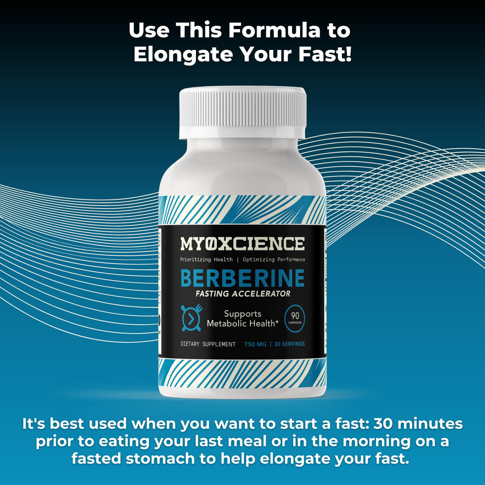 Morning dose visual of MYOXCIENCE Berberine Fasting Accelerator taken on an empty stomach