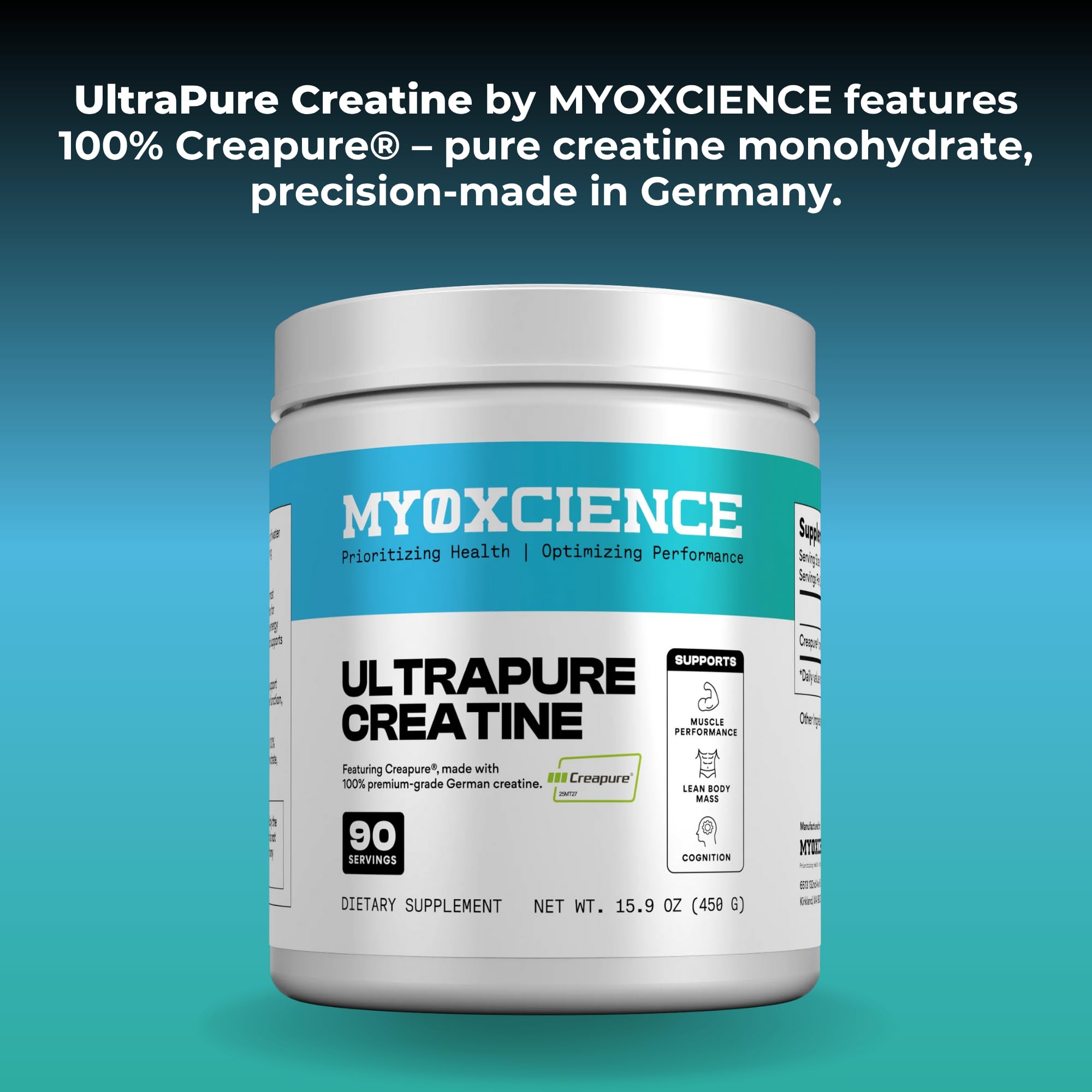Serving suggestion: dissolving Creapure Creatine in water between sets