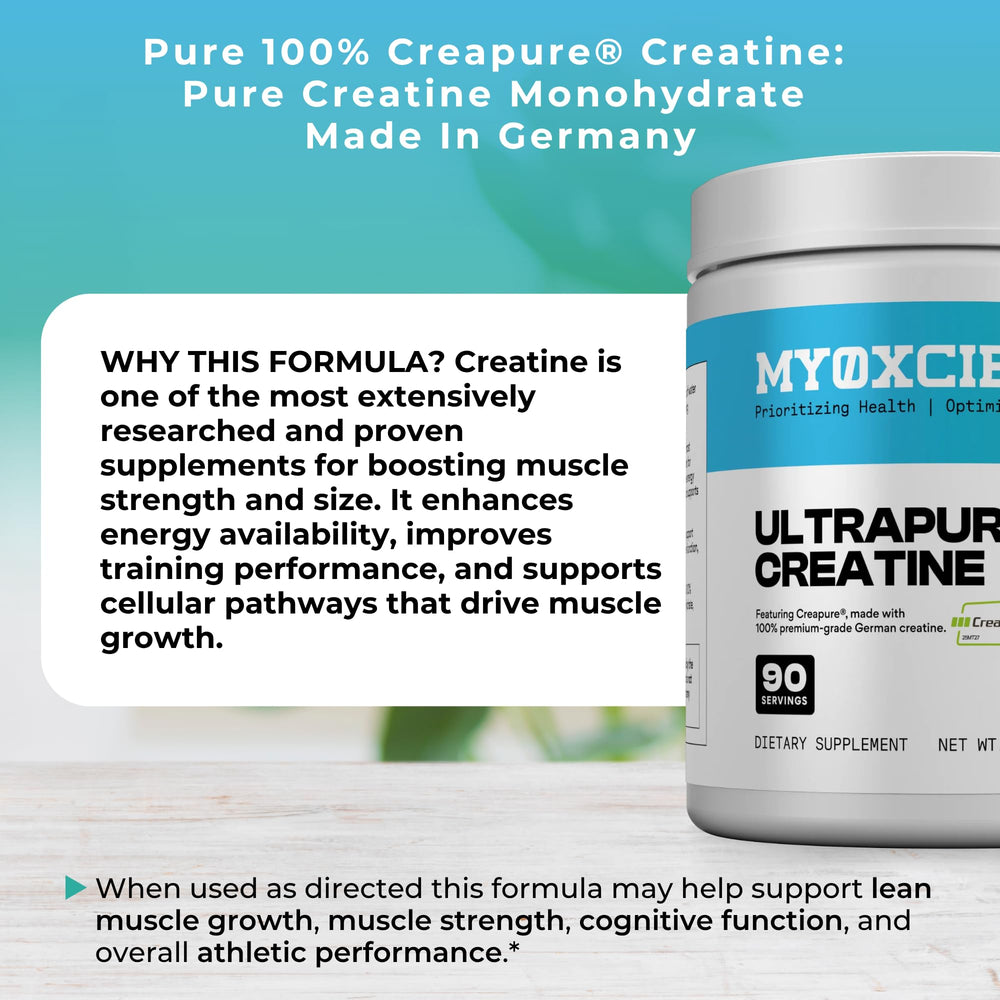 MYOXCIENCE Creapure Creatine in shaker ready for mixing