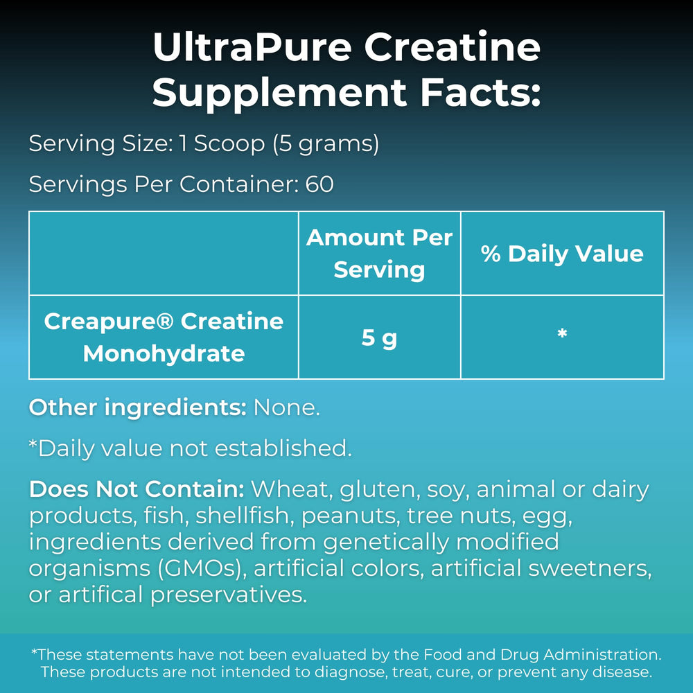 MYOXCIENCE Creapure Creatine Monohydrate scoop measuring a 5g serving for consistent energy.
