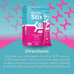 MYOXCIENCE Electrolyte STIX after-workout scene with a ready-to-drink beverage.