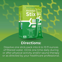 MYOXCIENCE Electrolyte STIX lemon-lime in glass communicates flavor and hydration during endurance.