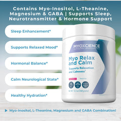 MYOXCIENCE Myo Relax ingredients list highlights key nutrients.