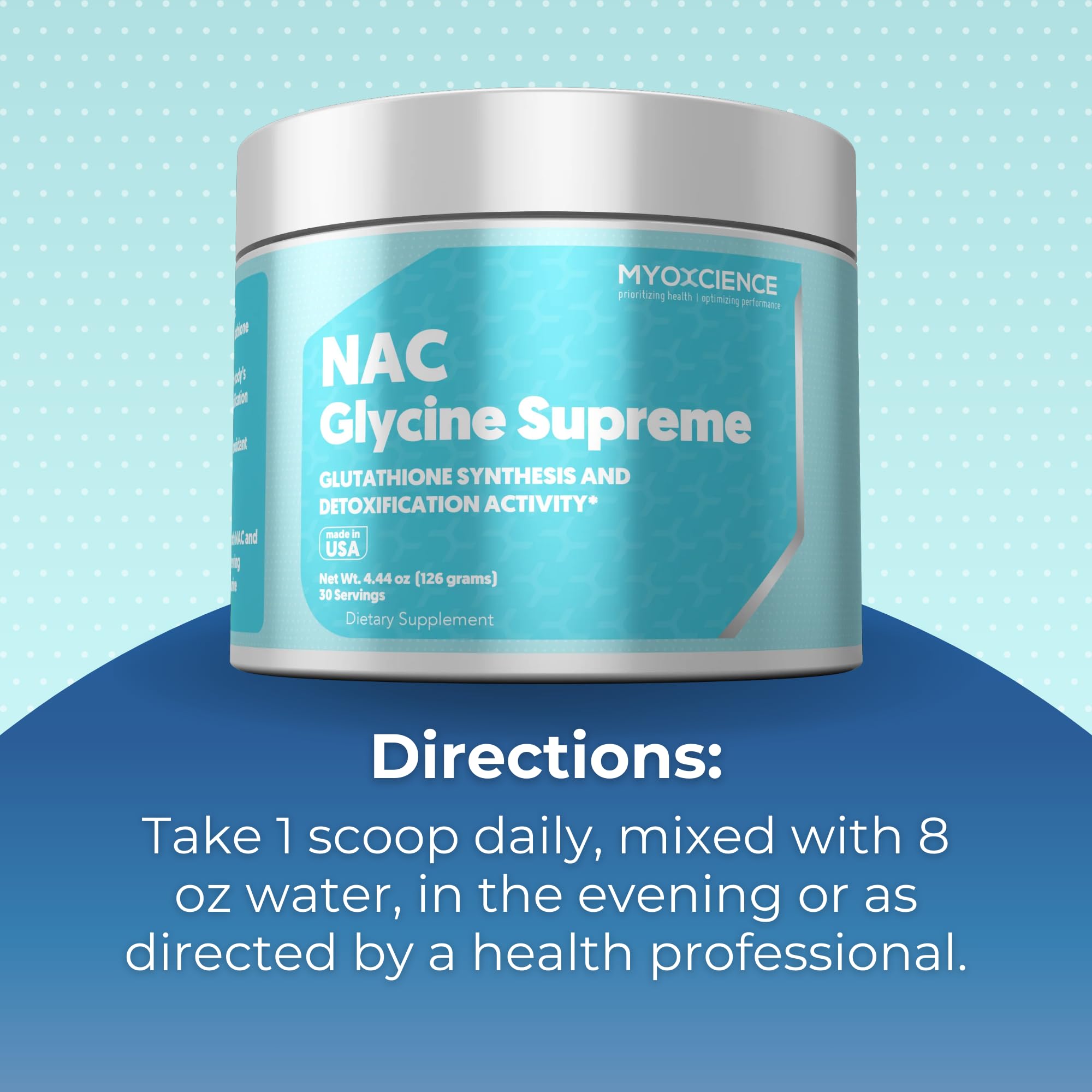 MYOXCIENCE NAC Glycine Supreme night-time routine setup