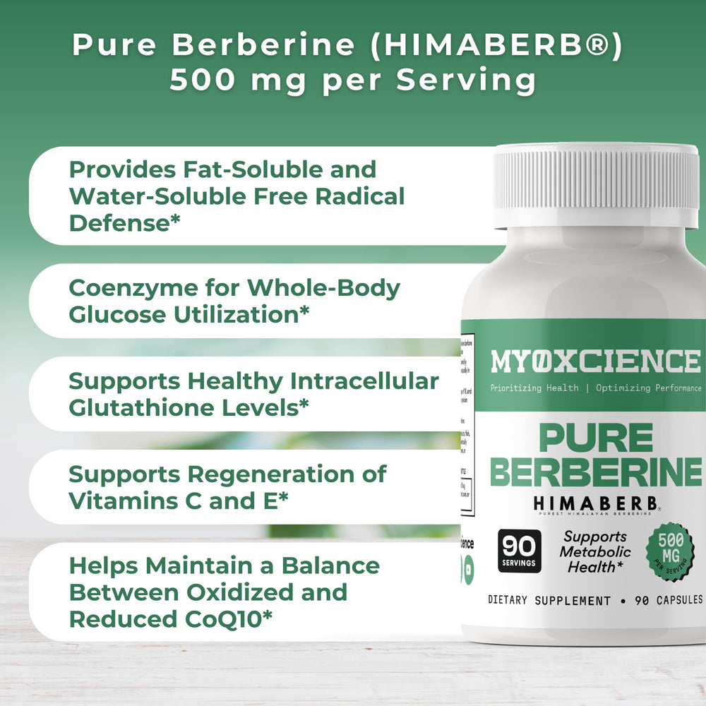 Science-backed label visual illustrating antioxidant support in the MYOXCIENCE formula