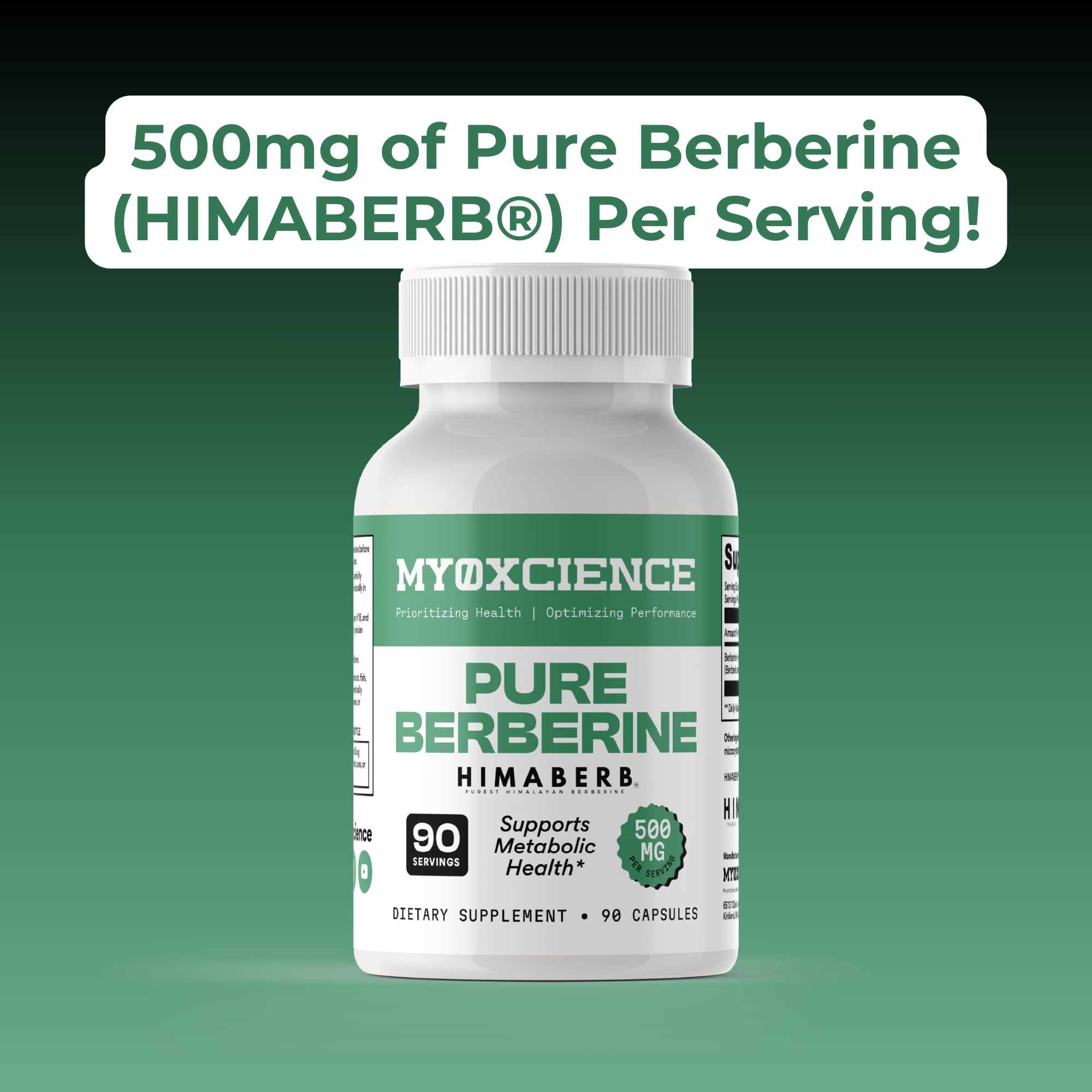 Vegetarian capsule close-up for MYOXCIENCE Pure Berberine Himaberb