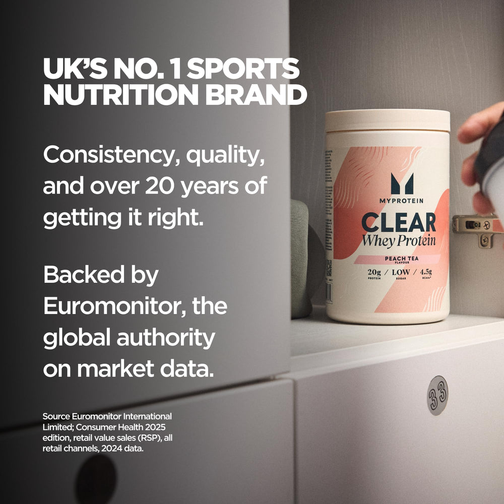 Myprotein Clear Whey Isolate Caramel Apple pour, flavorful protein uptake