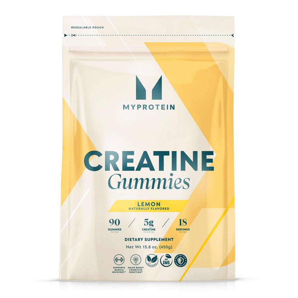 Myprotein Creatine Gummies lemon front pack for daily performance support.