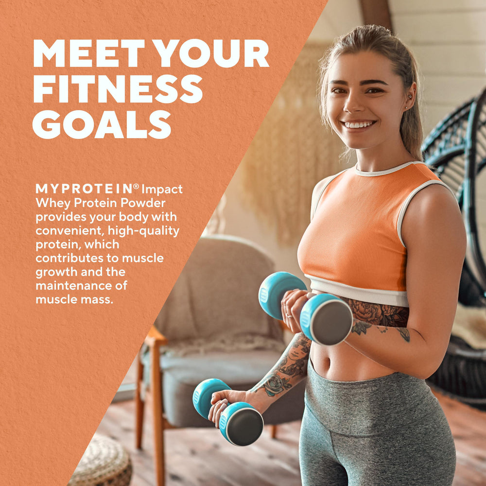 Myprotein Impact Whey gluten free label indicating allergen friendly option.