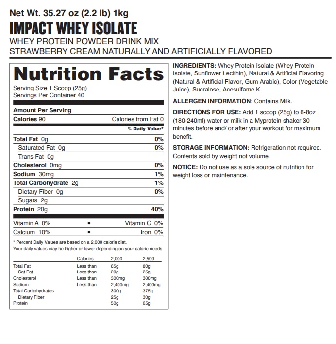 Myprotein Impact Whey Isolate Strawberry serving setup for simple routines.