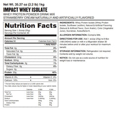 Myprotein Impact Whey Isolate Strawberry serving setup for simple routines.