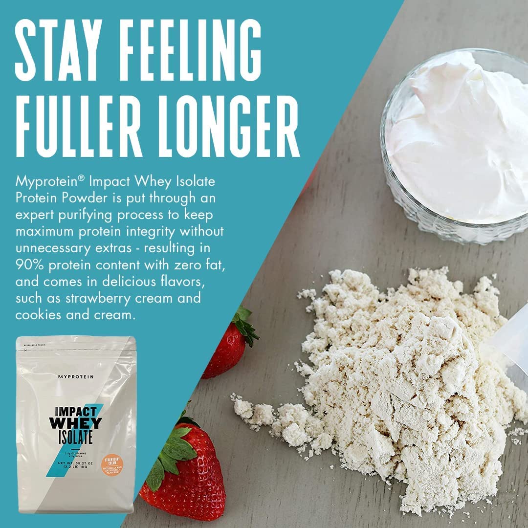 Myprotein Impact Whey Isolate Strawberry shaker ready for on-the-go mixes.