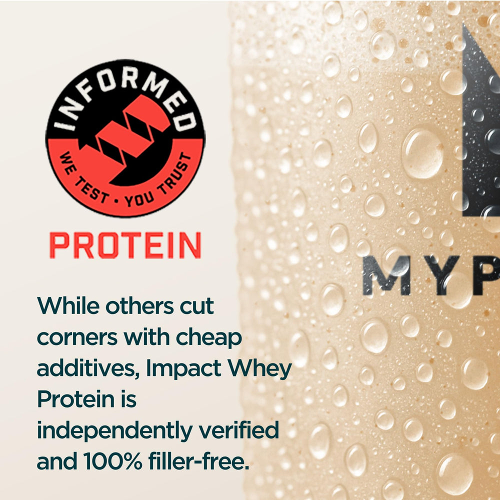 Myprotein Impact Whey Isolate powder dissolving in water shows mixability.