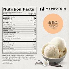 Myprotein Impact Whey Isolate Vanilla shaker ready for a post-workout shake.